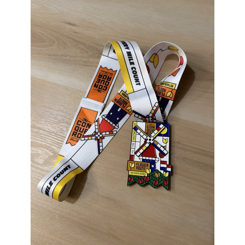 The Conqueror Virtual Challenge Medal Flower Route Netherlands